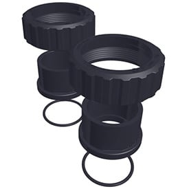 1 1/2" Quick Connect Unions Black (2)